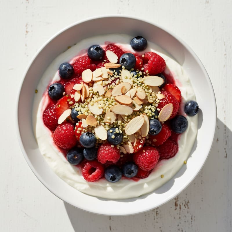 Greek Yogurt Protein Parfait with Mixed Berries