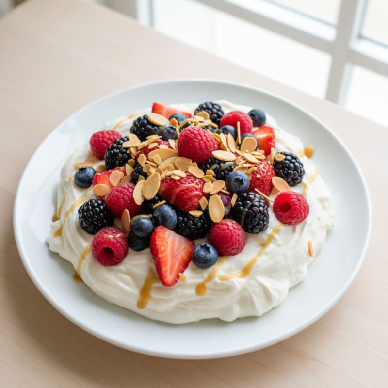 Silky Greek Yogurt Protein Mousse with Mixed Berries