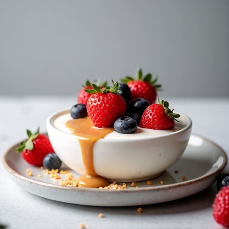 Greek Yogurt Protein Pudding with Mixed Berries