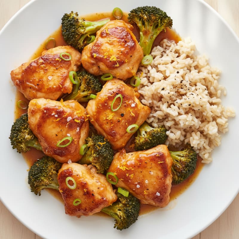Baked Orange Chicken and Broccoli