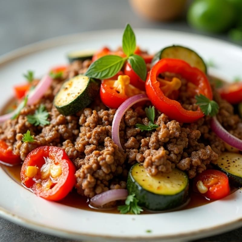 Savory Lean Ground Beef with Roasted Vegetables