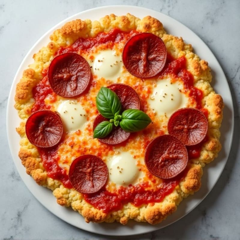 Cauliflower Crust Pizza with Turkey Pepperoni