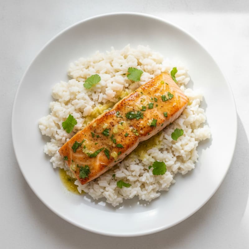 Cilantro-Lime Salmon with Coconut Rice