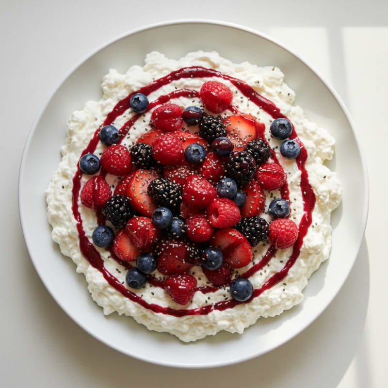 Greek Yogurt Protein Mousse with Mixed Berries