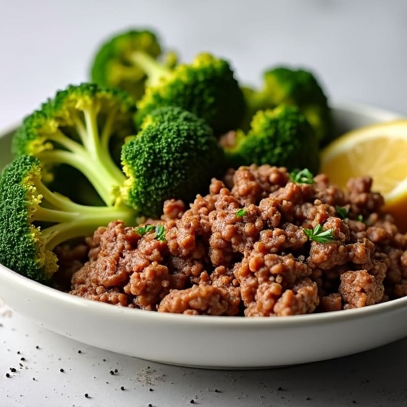 Savory Ground Beef and Crispy Roasted Broccoli