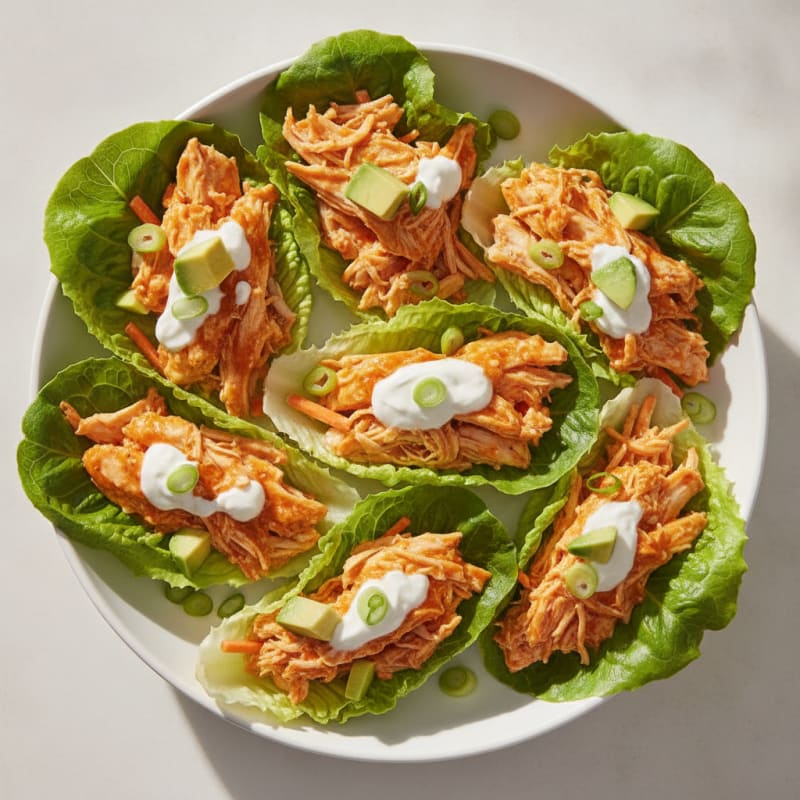 Buffalo Ranch Chicken Lettuce Wraps