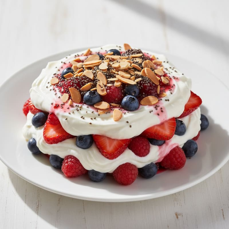 Greek Yogurt Protein Parfait with Mixed Berries