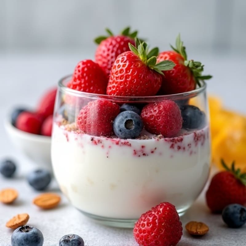 Creamy Greek Yogurt Parfait with Fresh Berries and Almonds