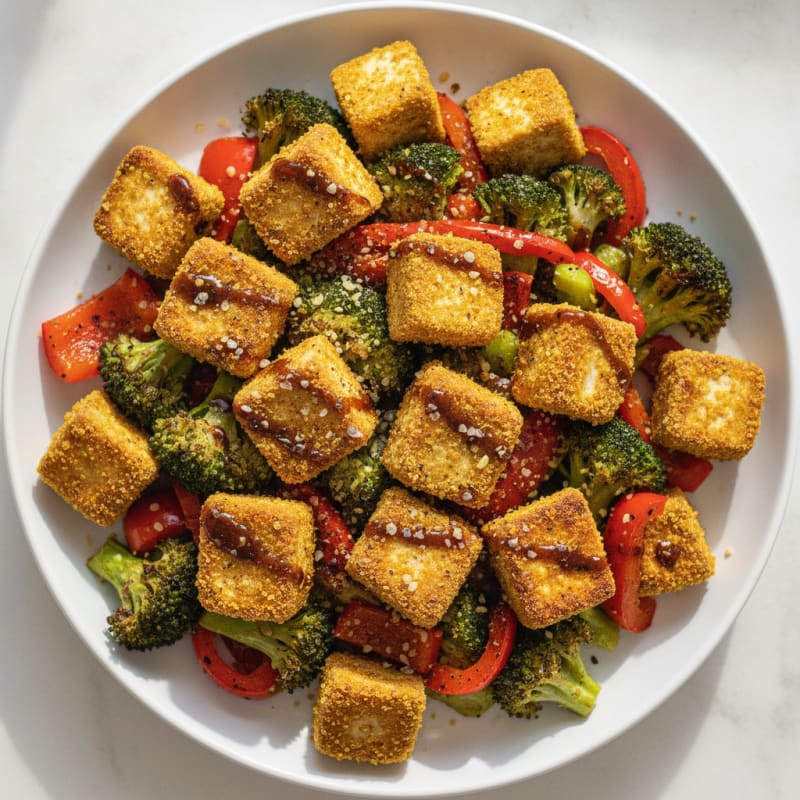Pan-Seared Tofu with Roasted Vegetables