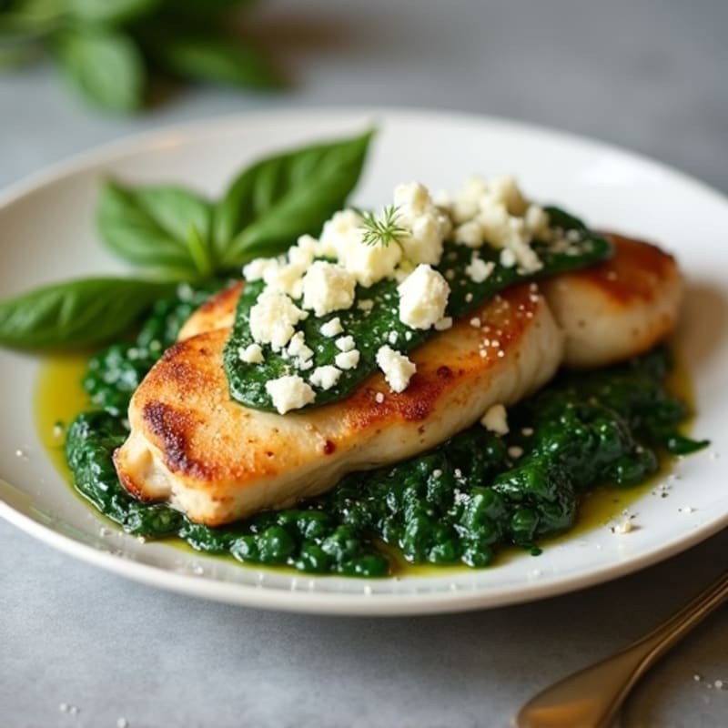 Baked Chicken with Creamy Spinach and Feta