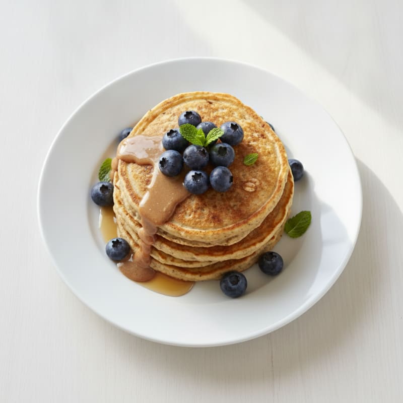 Fluffy Banana Oat Protein Pancakes
