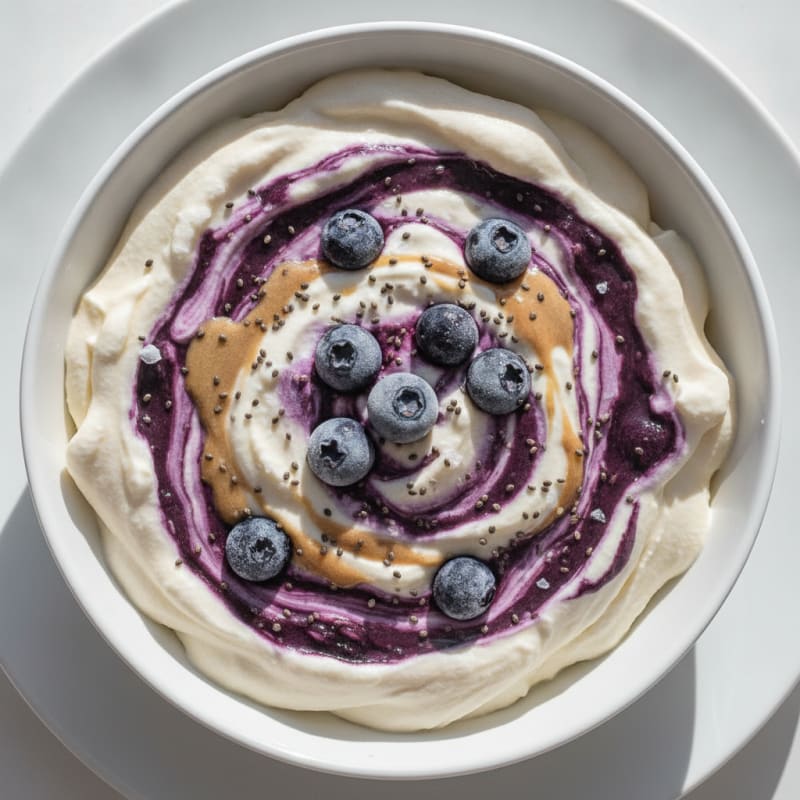 High-Protein Blueberry Swirl Ice Cream Bowl