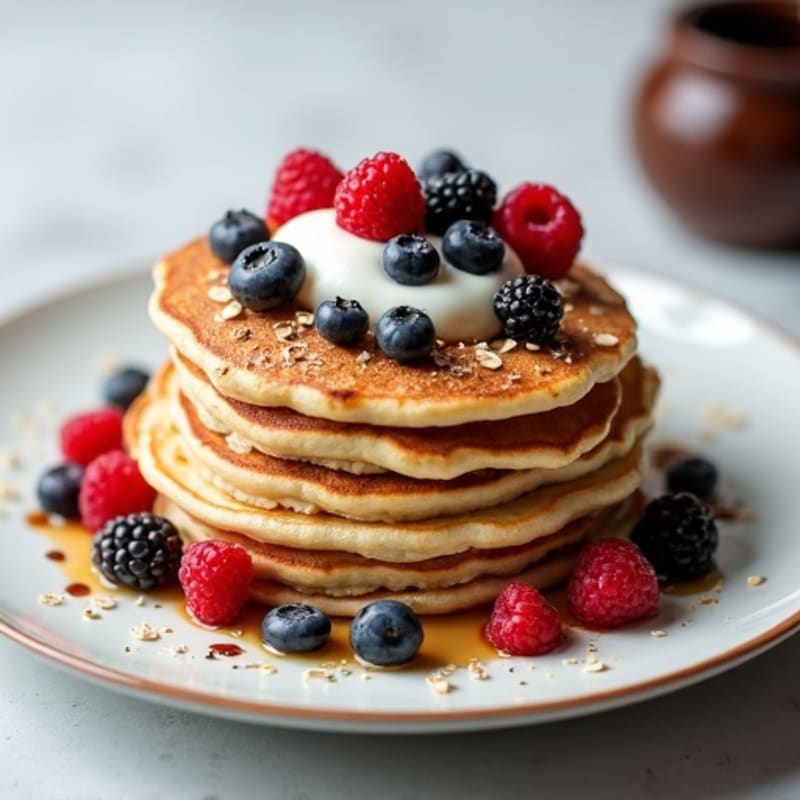 Berry Protein Pancakes with Greek Yogurt