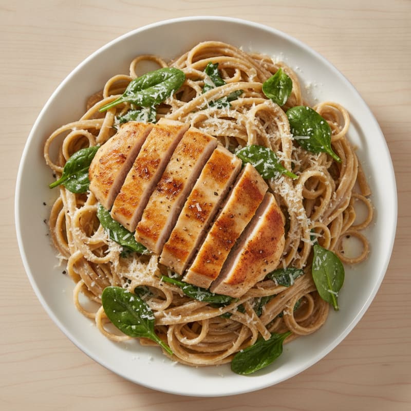 Garlic Parmesan Chicken Alfredo Linguine