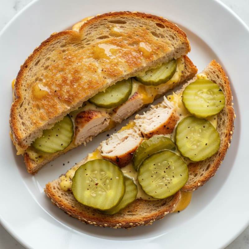 High-Protein Dill Pickle Grilled Cheese