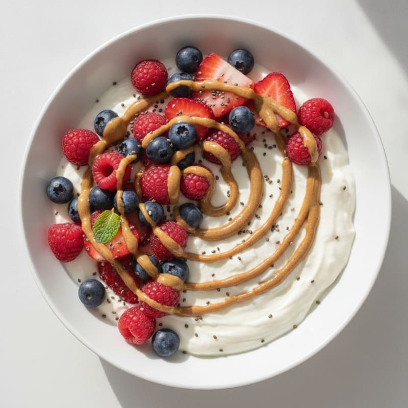 Silky Greek Yogurt Protein Pudding with Berries