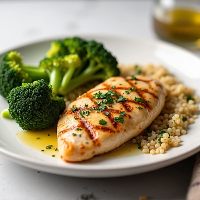 Grilled Chicken Breast with Roasted Broccoli
