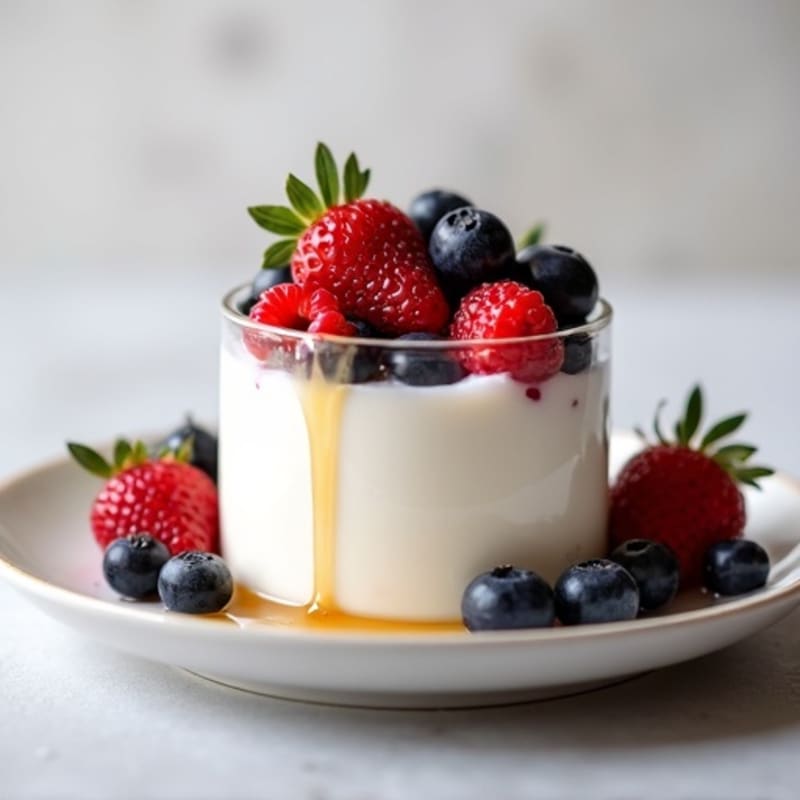 Greek Yogurt Protein Mousse with Mixed Berries
