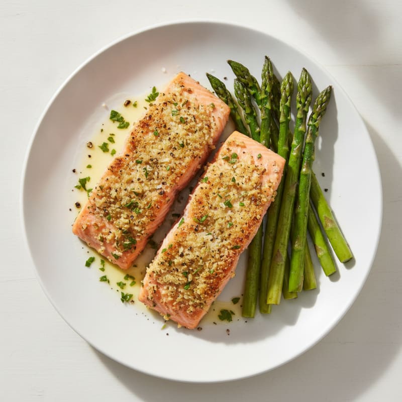 Lemon Herb Grilled Salmon with Asparagus