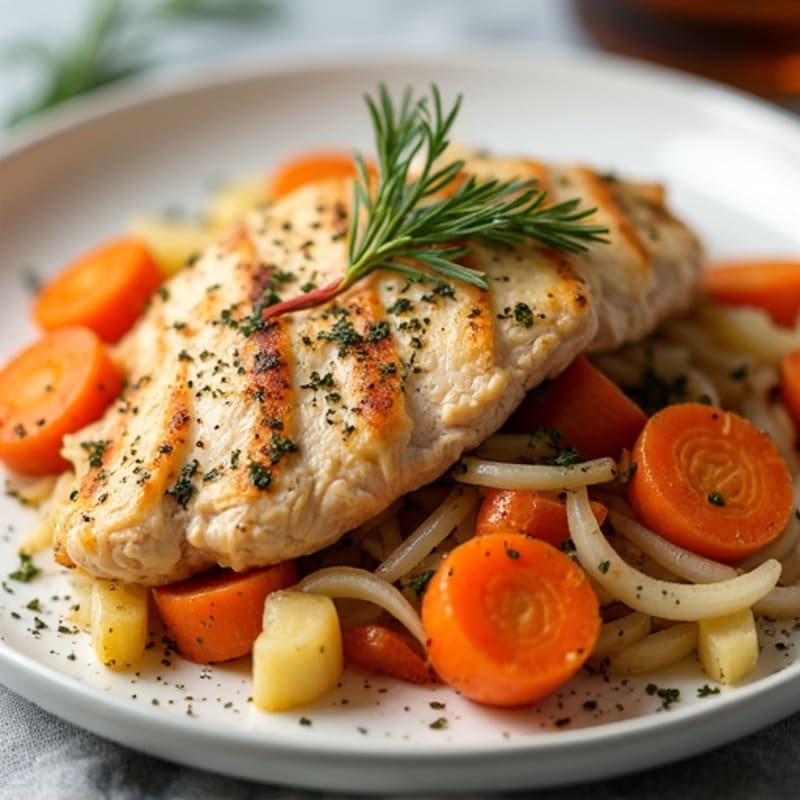 Tender Italian Herb Shredded Chicken with Root Vegetables