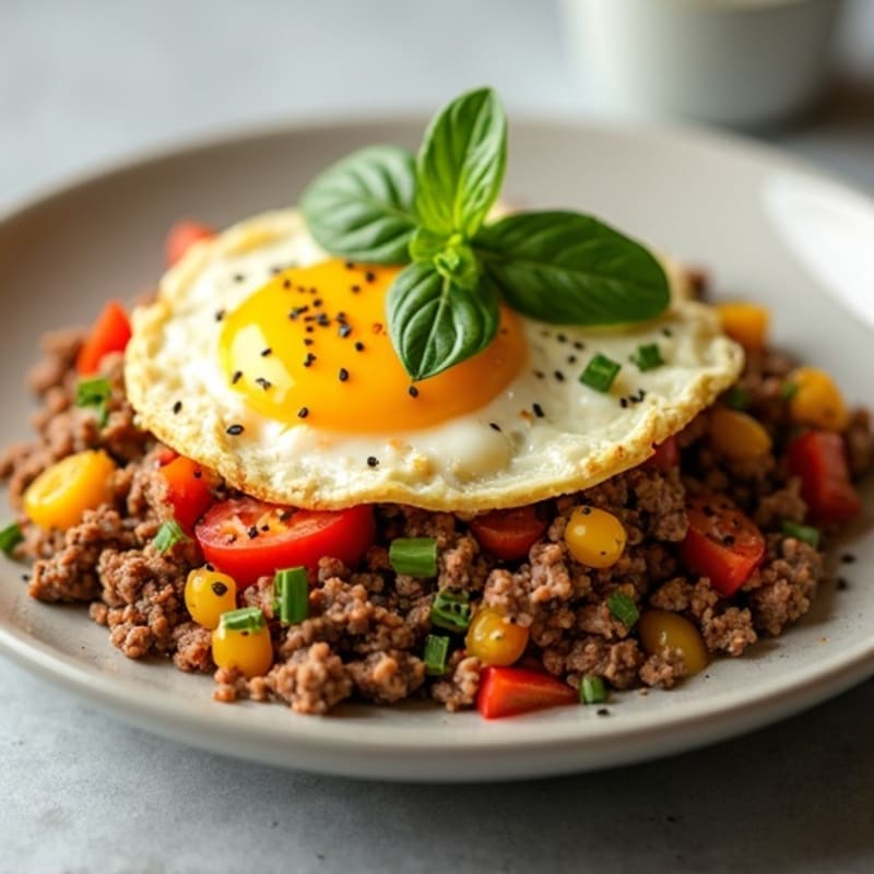 Savory Lean Ground Beef and Egg Scramble with Fresh Herbs