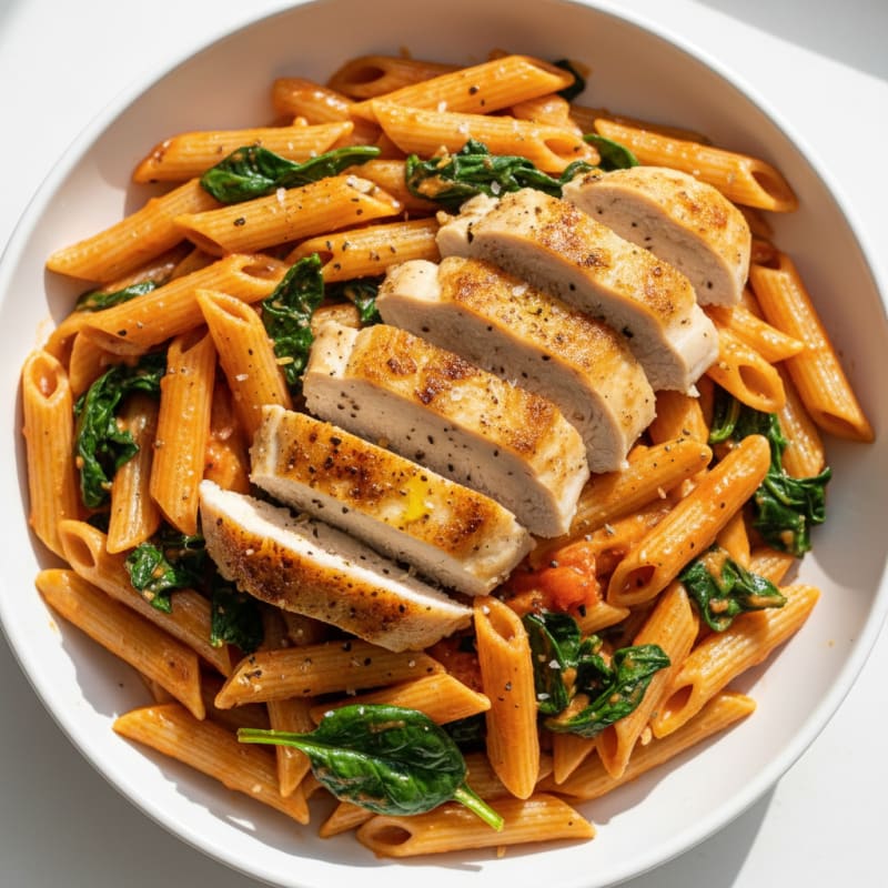 Creamy Tomato Pasta with Golden Chicken