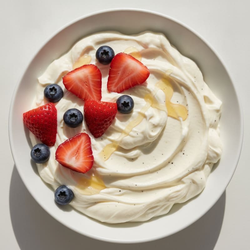 Silky Vanilla Protein Yogurt with Fresh Berries