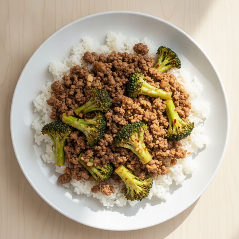 Garlic Beef and Broccoli Rice Bowl