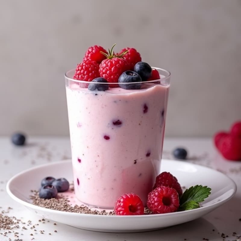 Greek Yogurt Protein Mousse with Mixed Berries