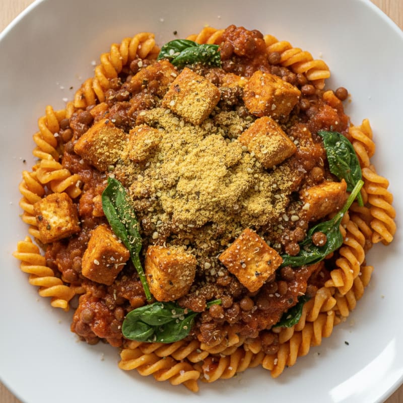 Hearty Vegan Italian Pasta Bowl