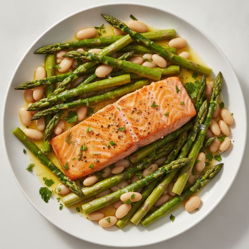 Lemon Herb Baked Salmon with Asparagus