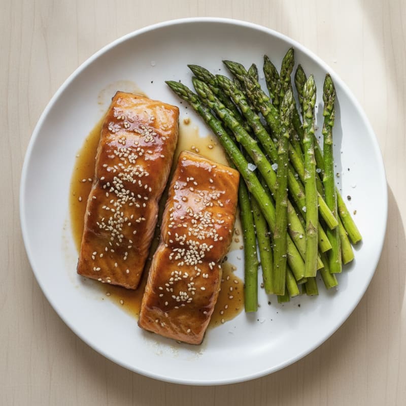 Teriyaki Glazed Salmon with Asparagus