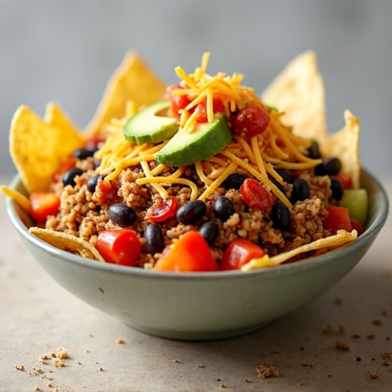 Lean Ground Turkey Loaded Nacho Bowl