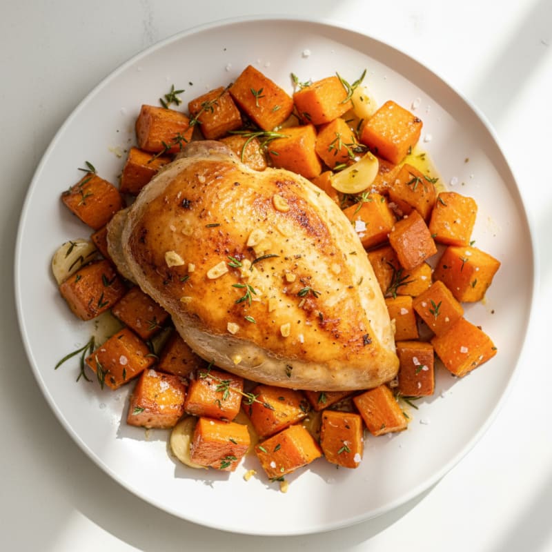Garlic Herb Roasted Chicken with Root Vegetables