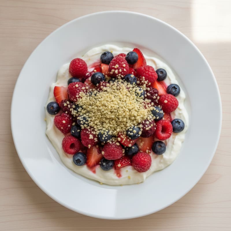 Greek Yogurt Protein Parfait with Mixed Berries