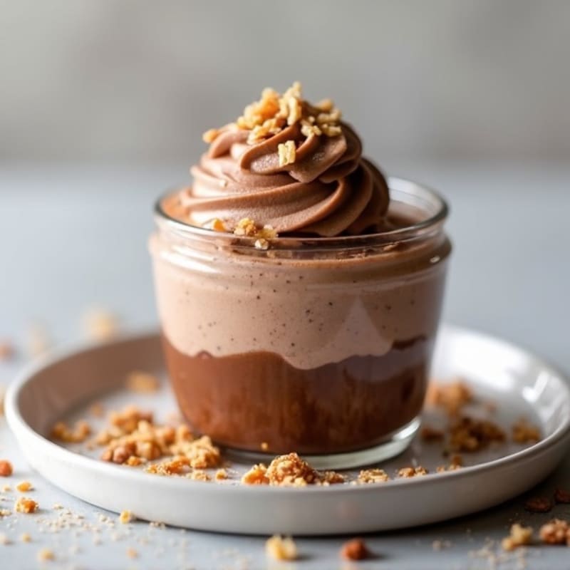 Chocolate Protein Pudding with Almond Butter Swirl