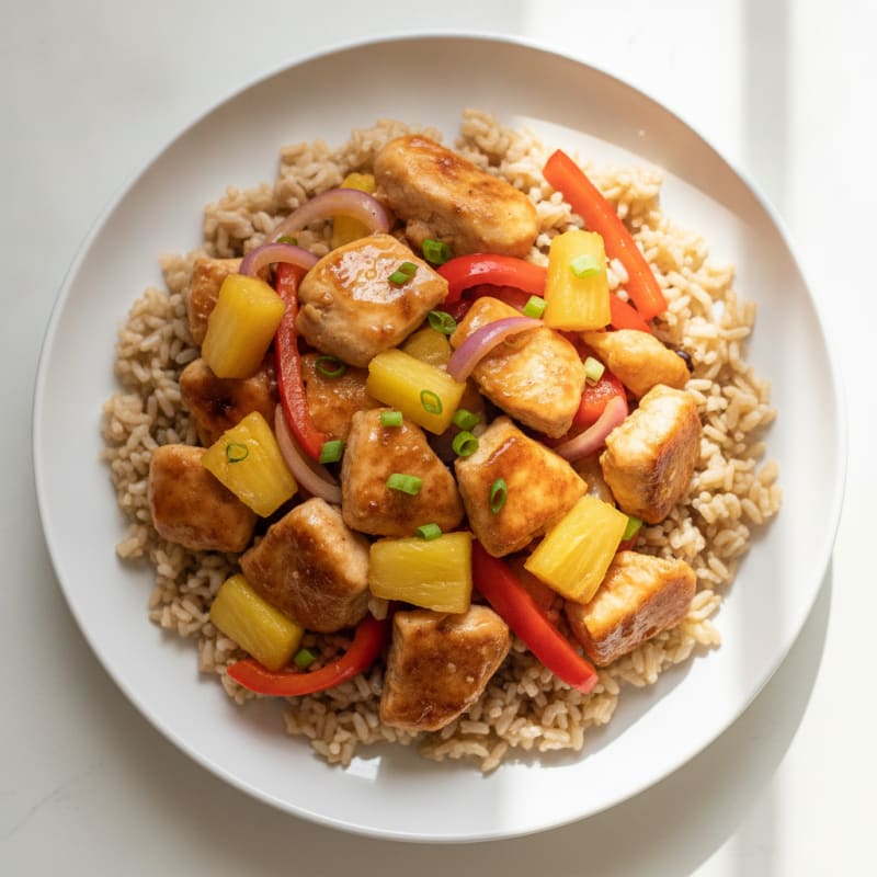 Sweet and Sour Glazed Chicken with Pineapple