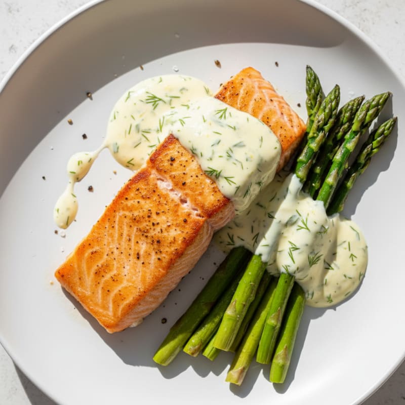Pan-Seared Salmon with Lemon-Dill Sauce