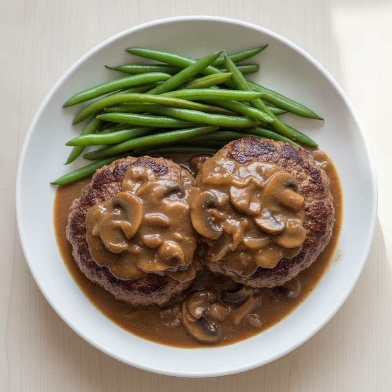 Hamburger Steak with Mushroom Gravy