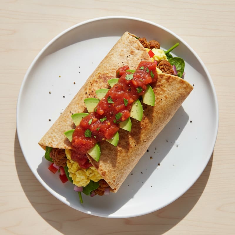 Loaded Breakfast Burrito with Chorizo