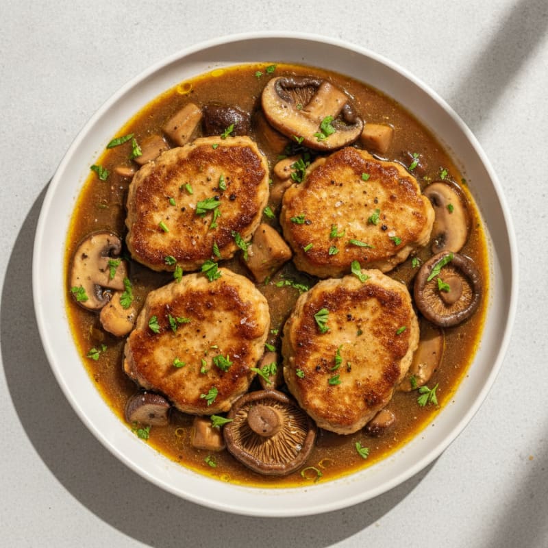 Seitan Marsala with Wild Mushrooms