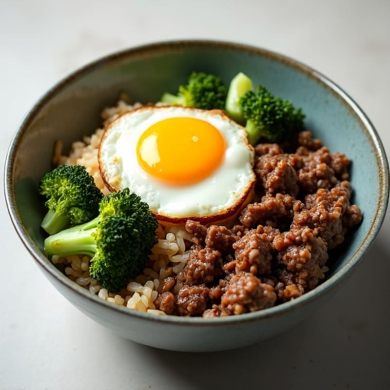 Lean Beef and Crispy Broccoli Rice Bowl