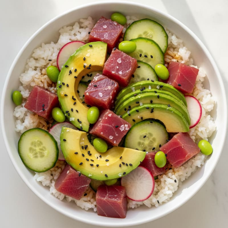 Tuna Avocado Sushi Rice Bowl