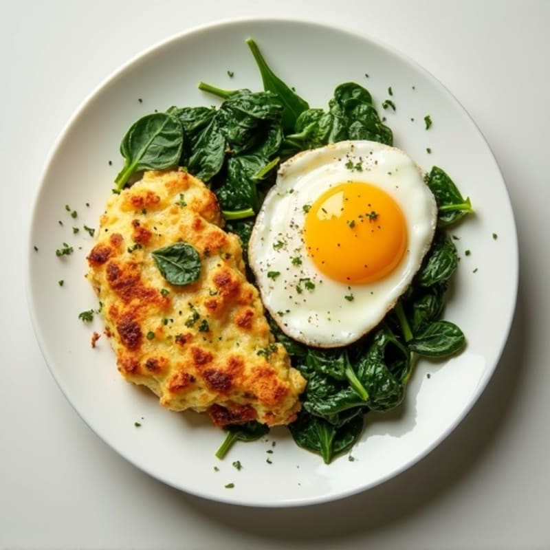 Egg White and Turkey Spinach Scramble
