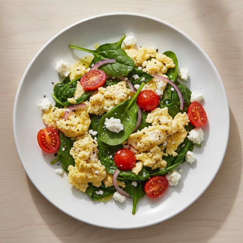 Eggs with Sautéed Greens and Feta