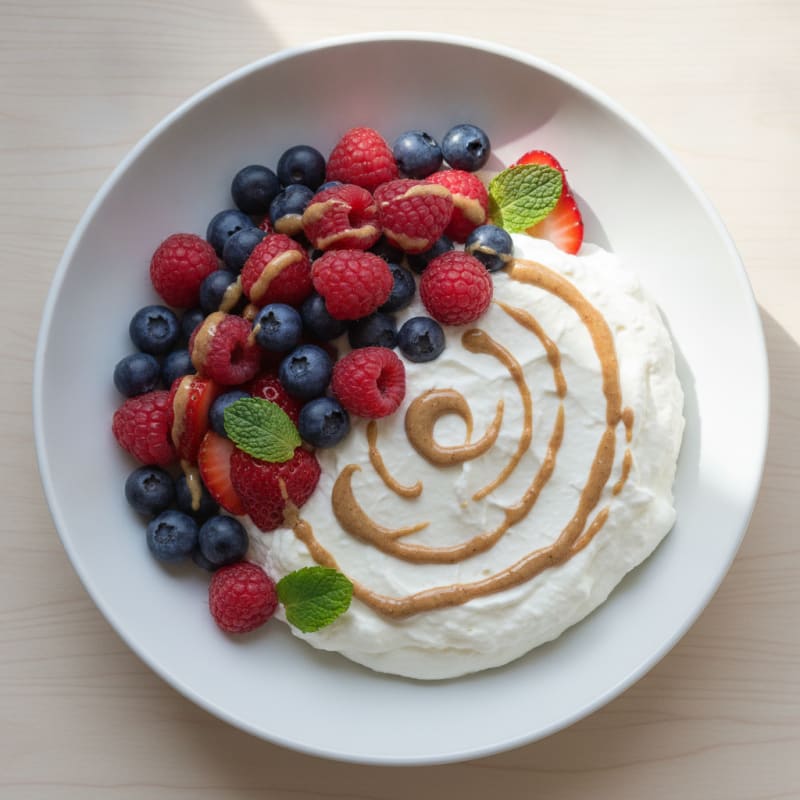 Silky Greek Yogurt Protein Mousse with Mixed Berries