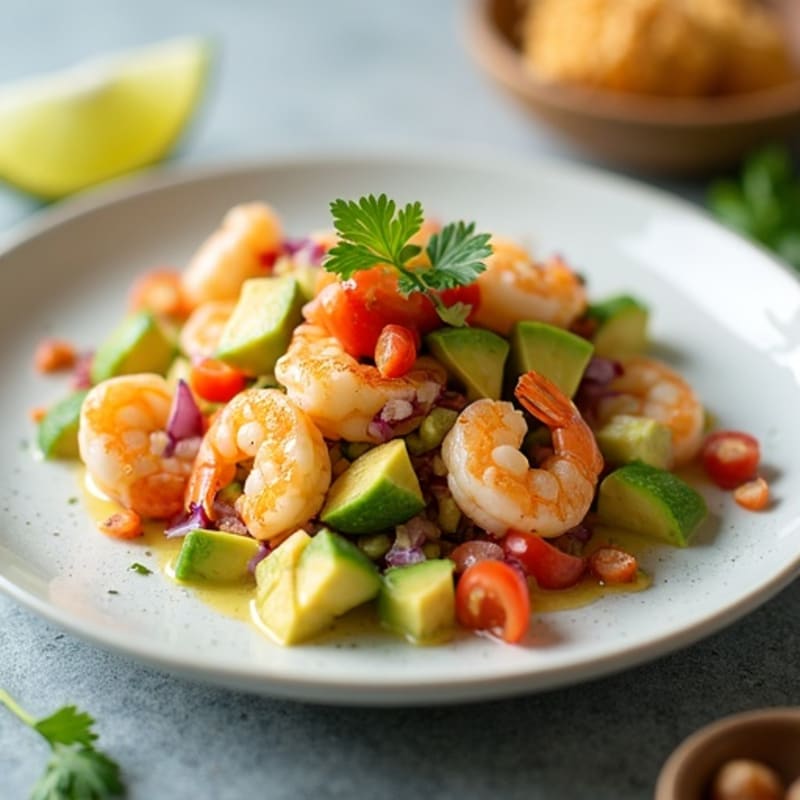 Citrus-Marinated Shrimp and Creamy Avocado Ceviche