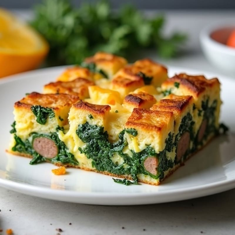 Savory Sausage and Kale Baked Strata