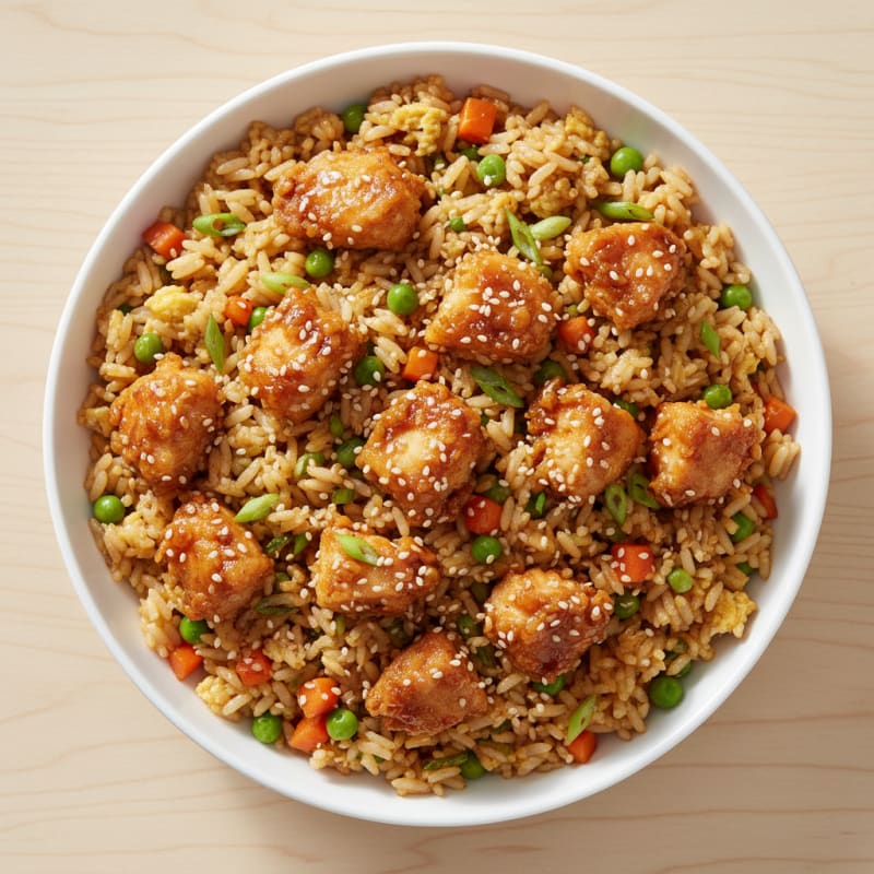Crispy Sesame Chicken Fried Rice