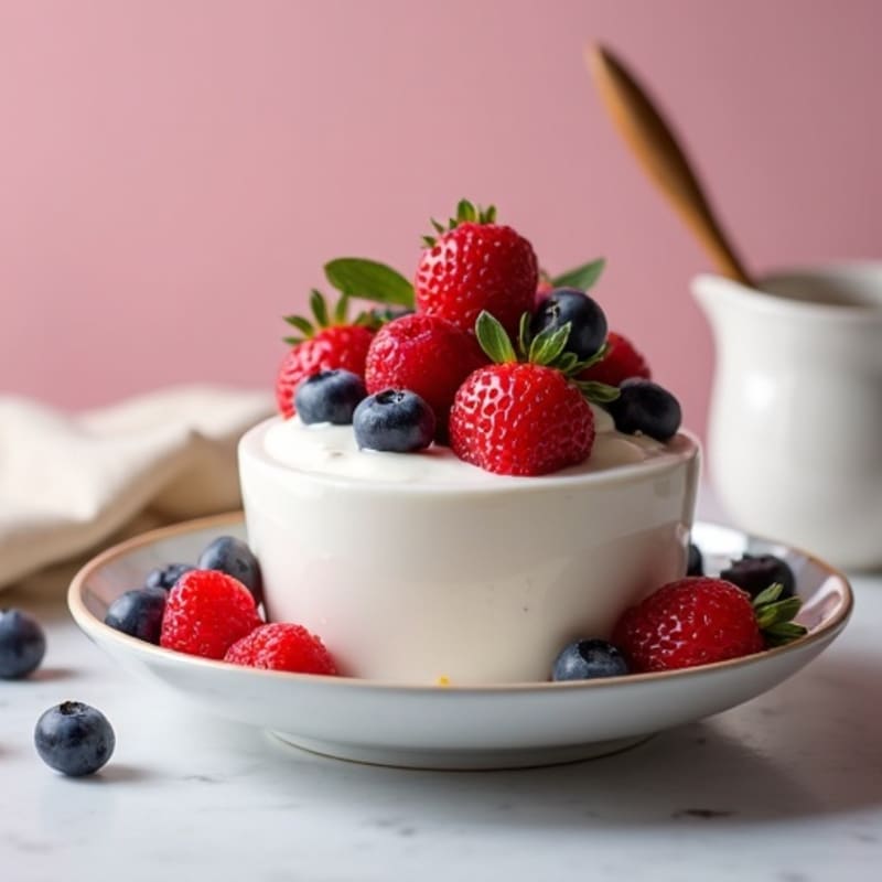 Greek Yogurt Protein Mousse with Mixed Berries